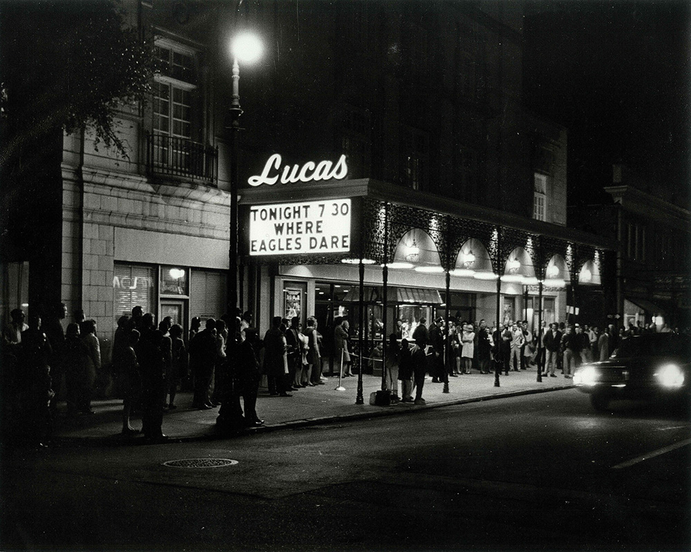 People lined up outside of Lucas Theatre 1968
